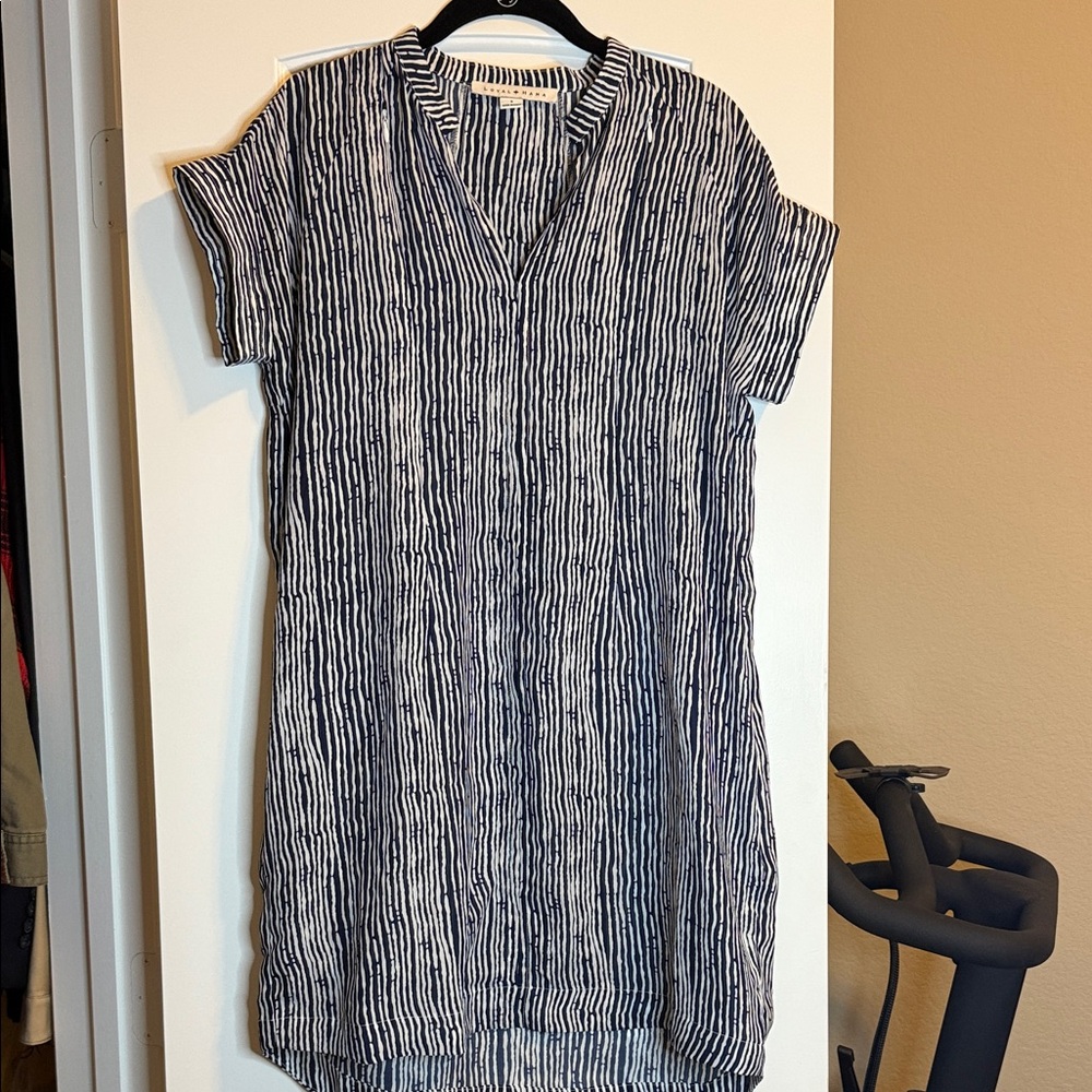 Loyal Hana Cybelle Nursing Striped Navy and White Women's Dress - Picture 2 of 5